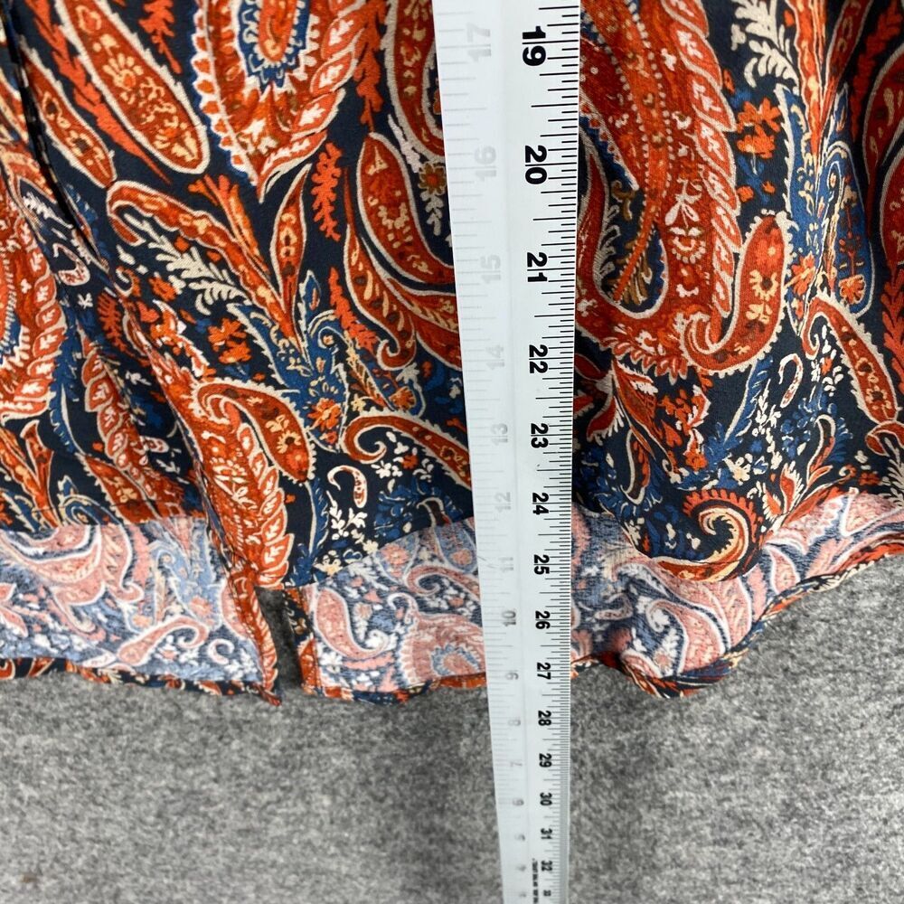 Sanctuary Blouse Women S Small Orange Paisley V-Neck Sleeveless Wide Strap - Picture 7 of 8